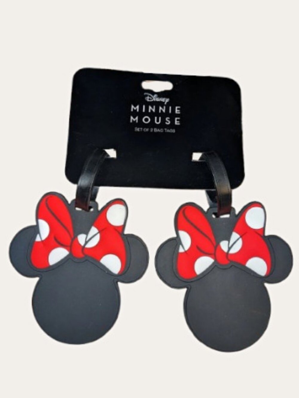 Disney Minnie Mouse Luggage Tags Set of 2 New on Card